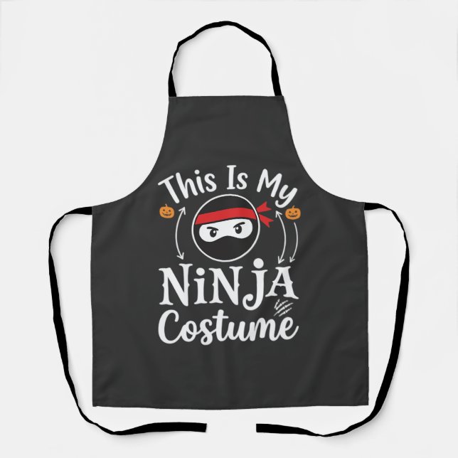 Tablier Costume de ninja drôle Design Halloween_1 (Recto)