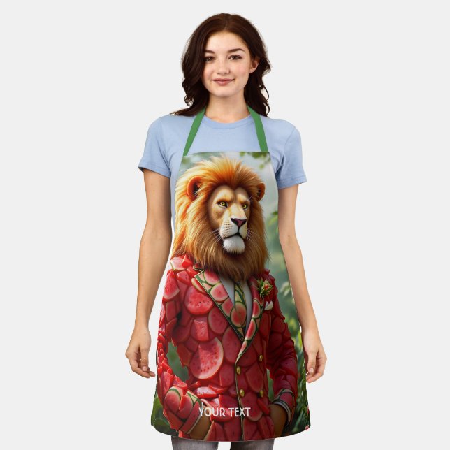 Tablier Costume de pastèque de lion mignon de fantaisie (Porté)