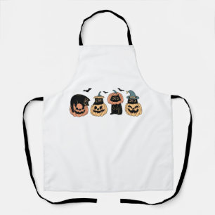 Tablier Costume de sorcière de citrouille de chat mignon d