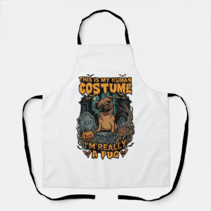 Tablier Costume Humain Pug Halloween Citrouille Pierre Tom