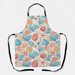 Tablier Côtière rustique - Coquillages, Poisson étoilé, Ba