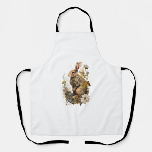 Tablier Cottagecore Floral Rabbit mignon Woodland esthétiq
