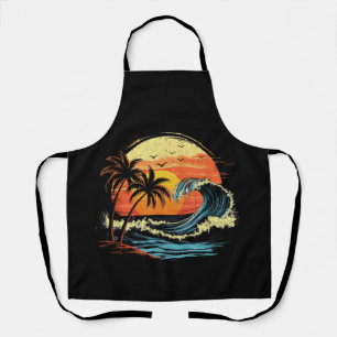 Tablier Coucher de soleil Rétro Tropical Vintage Plage Pal