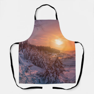 Tablier Coucher de soleil sur la côte de la mer des neiges