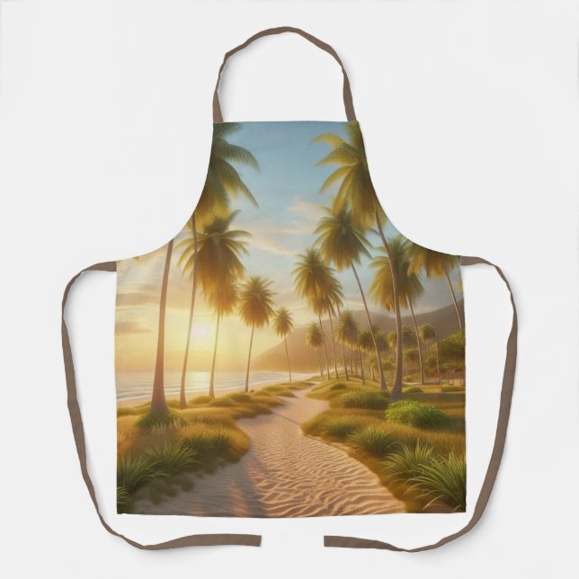 Tablier coucher de soleil sur la plage des Caraïbes/tropic (Recto)