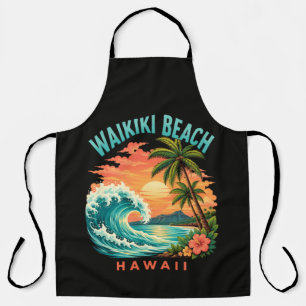 Tablier Coucher de soleil tropical à Waikiki Beach Hawaï
