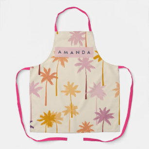 Tablier Coucher de soleil tropical pastel personnalisé ave