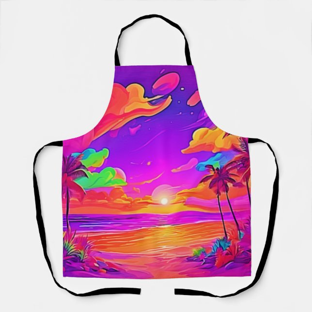 Tablier Coucher de soleil tropical vif (Recto)