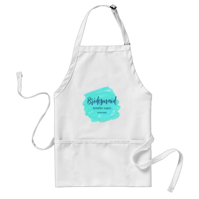Tablier Couleur d'aquarelle bleu clair de Bridesmaid ajout (Devant)