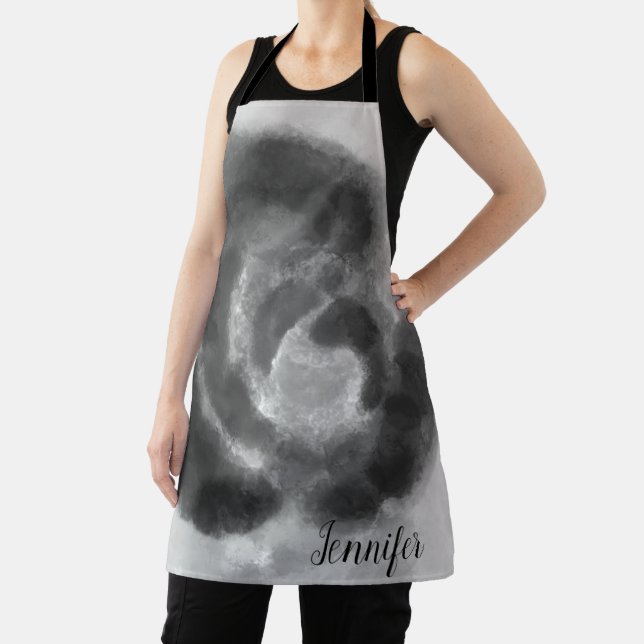 Tablier Couleur d'aquarelle noire et blanche personnalisée (Insitu)