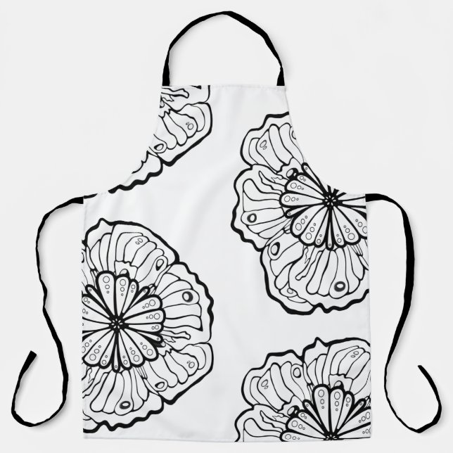 Tablier Couleur de votre conception de fleurs d'apron (Recto)