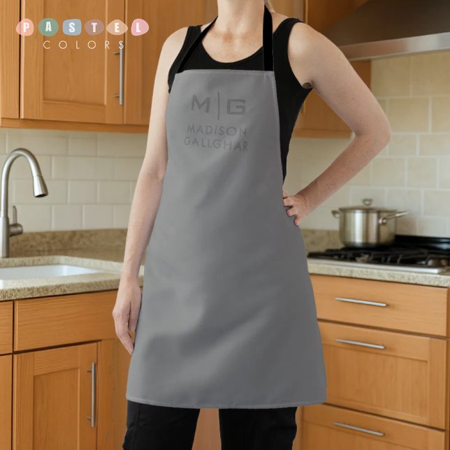 Tablier Couleur Gris Clair Pastel Acier Gris Clair Doux So (Solid Soft Light Gray Pastel Steel Grey Color Apron
)