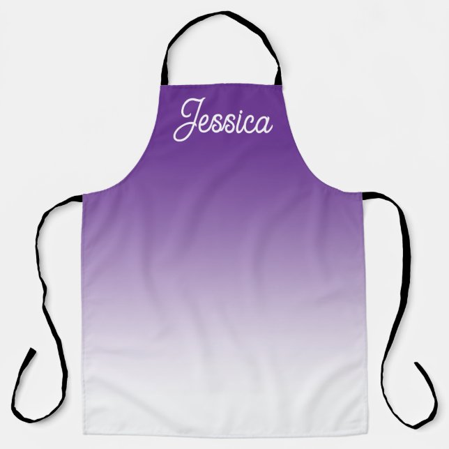 Tablier Couleur lilas clair ombrée (modifiable) et votre t (Recto)