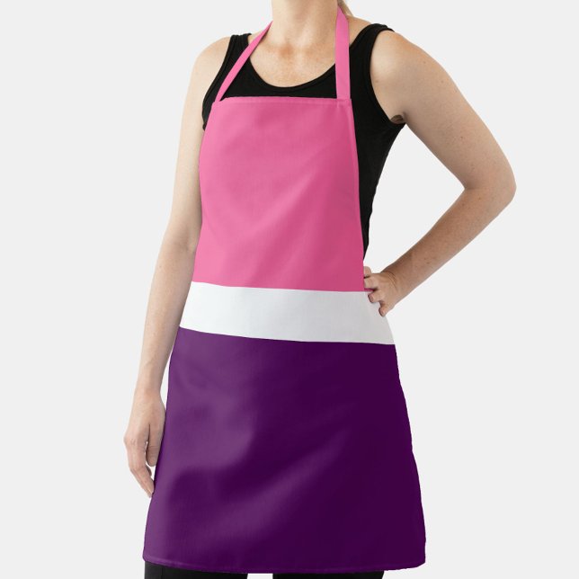 Tablier Couleur rose blanche violet bleu clair design bloc (Créateur téléchargé)