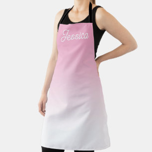 Tablier Couleur rose clair ombrée (modifiable) et votre te