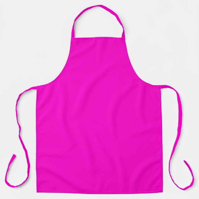 Tablier Couleur Uni Rose Chaud (Recto)