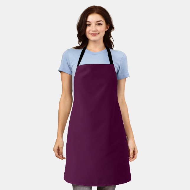 Tablier Couleur uni violet tyrienne (Porté)