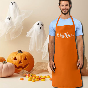 Tablier couleur unie orange néon -tablier personnalisé