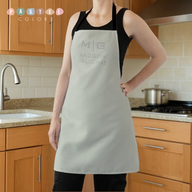 Tablier Couleur Vert Mousse de Sauge Pastel Lumière Douce  (Solid Soft Light Pastel Sage Moss Green Color Apron
)