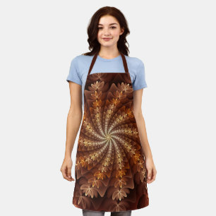 Tablier Couleurs chaudes, motif d'art fractal moderne trip