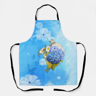 Tablier Couleurs d'aquarelle bleue Hydrangeas tout-en-un