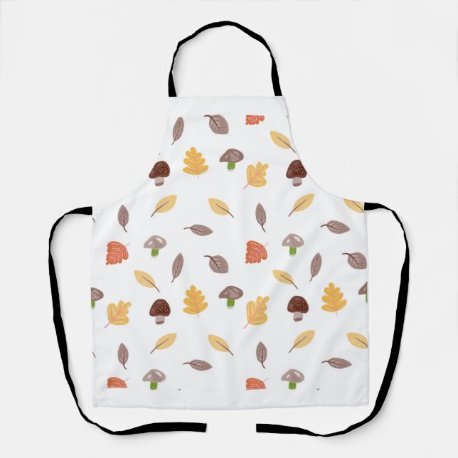 Tablier Couleurs d'automne avec Feuilles et champignons (Recto)