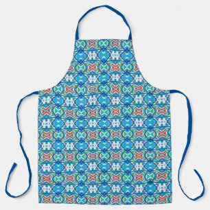 Tablier Couleurs Harmonieuses Équilibrées du Bleuet Lignes