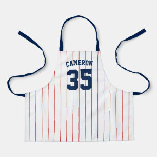 Tablier Couleurs modifiables Jeu de baseball Stripes Nom E