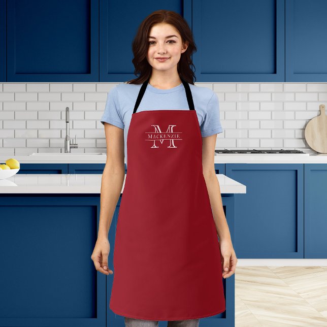 Tablier Couleurs modifiables Nom de bordure classique Mono (Créateur téléchargé)