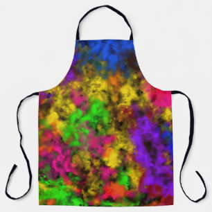 Tablier Couleurs Néon Acrylique Tache Éclaboussure Abstrai