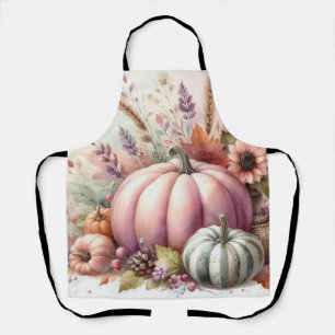 Tablier Couleurs pastel citrouille automne peinture aquare