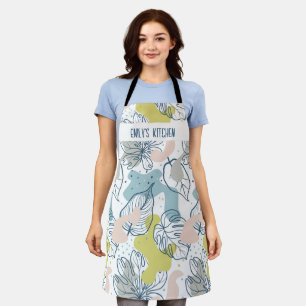 Tablier Couleurs pastel Palm feuilles et formes organiques