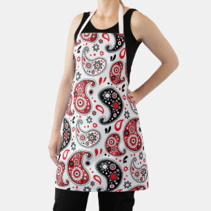 Tablier Country Kitchen Paisley Red and Black Western