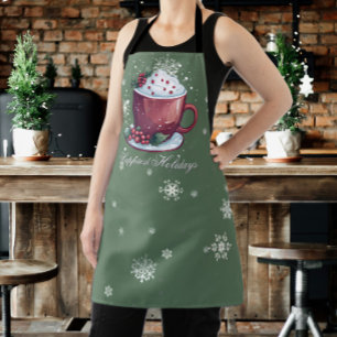 Tablier Coupe de Noël de chocolat chaud Green