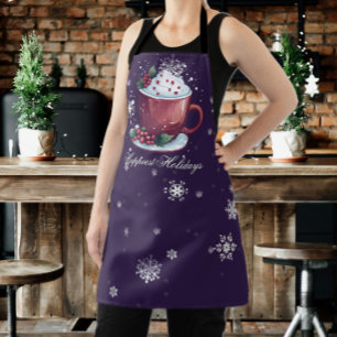 Tablier Coupe de Noël de chocolat chaud   Pourpre