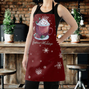 Tablier Coupe de Noël de chocolat chaud   Red