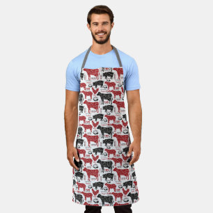 Tablier Coupes de viande de boucherie Vache Poulet Porc Mo