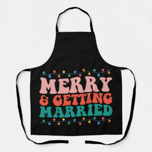 Tablier Couple de Noël joyeux et marié Groovy