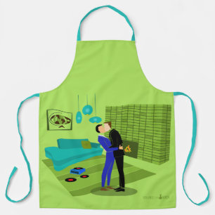 Tablier Couple gay rétro amoureux