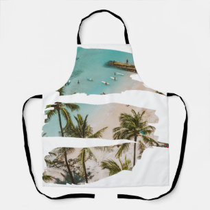 Tablier Coups de pinceau de plage tropicale