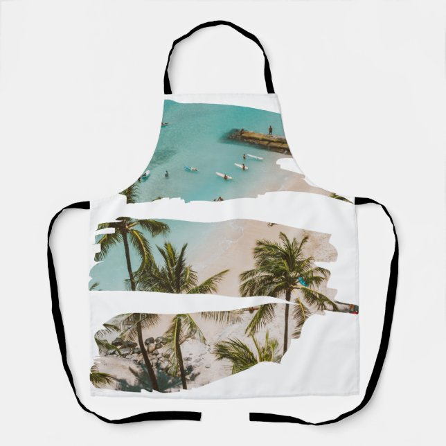 Tablier Coups de pinceau de plage tropicale (Recto)