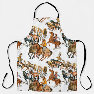 Tablier Courir des chevaux sans couture motif. Cowboy amér