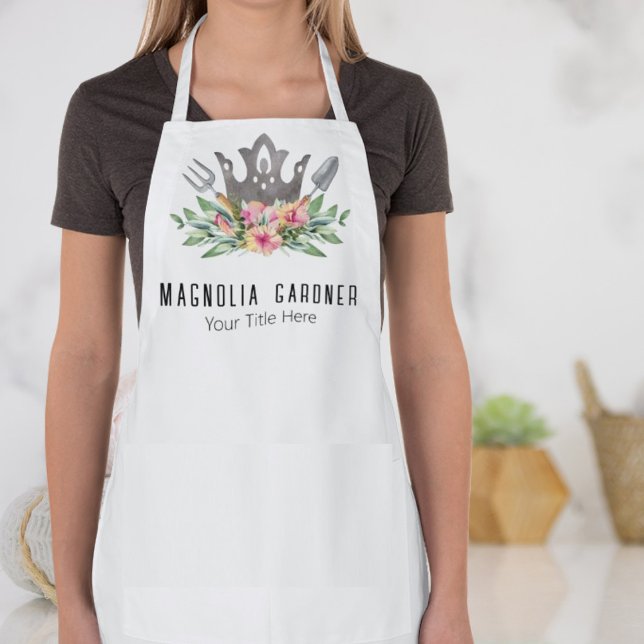 Tablier Couronne de jardinage Boho Chic Aquarelle Outils F (Créateur téléchargé)