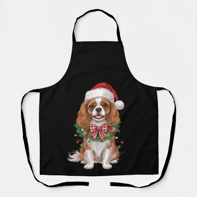 Tablier Couronne de Noël Cavalier King Charles Spaniel Chi (Recto)
