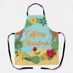 Tablier Couronne de Noël tropicale