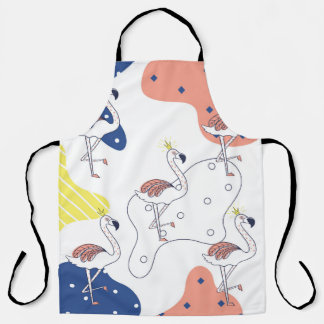 Tablier Couronne Flamant rose : Abstraite Vintage sans cou