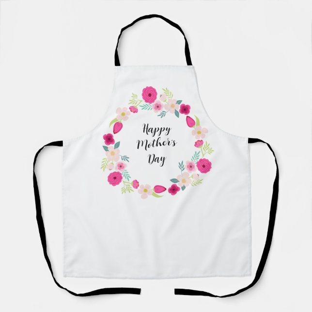 Tablier Couronne florale rustique colorée (Recto)