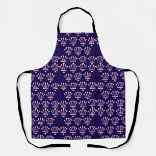 Tablier Couronnes roses bleu foncé