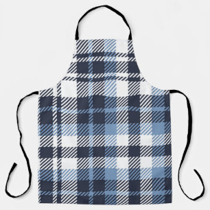 Tablier Coussin écossais moderne écossais bleu et blanc