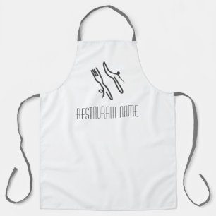 Tablier Couteau et fourche du logo du serveur du restauran